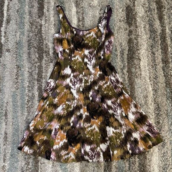 Connected Apparel Multicolor Abstract A-Line Party Dress 10 - Picture 1 of 6